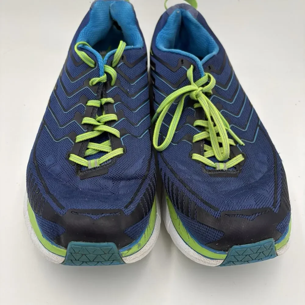 Hoka One One Clifton 4 Men’s 11.5 2E Wide Blue/Green Running Shoes 1016779 TBJGR